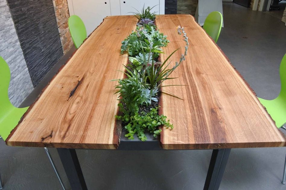 Der Tisch mit den Pflanzen ist ein Meisterstück von Gärtnermeister Peter Schindler