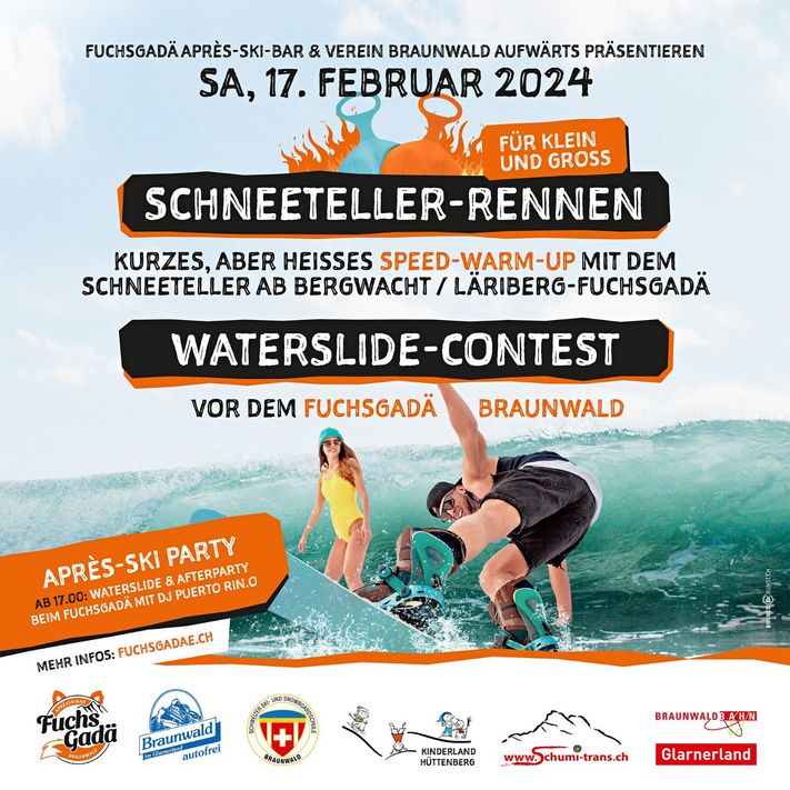 Der Waterslide-Contest in Braunwald geht in die nächste Runde