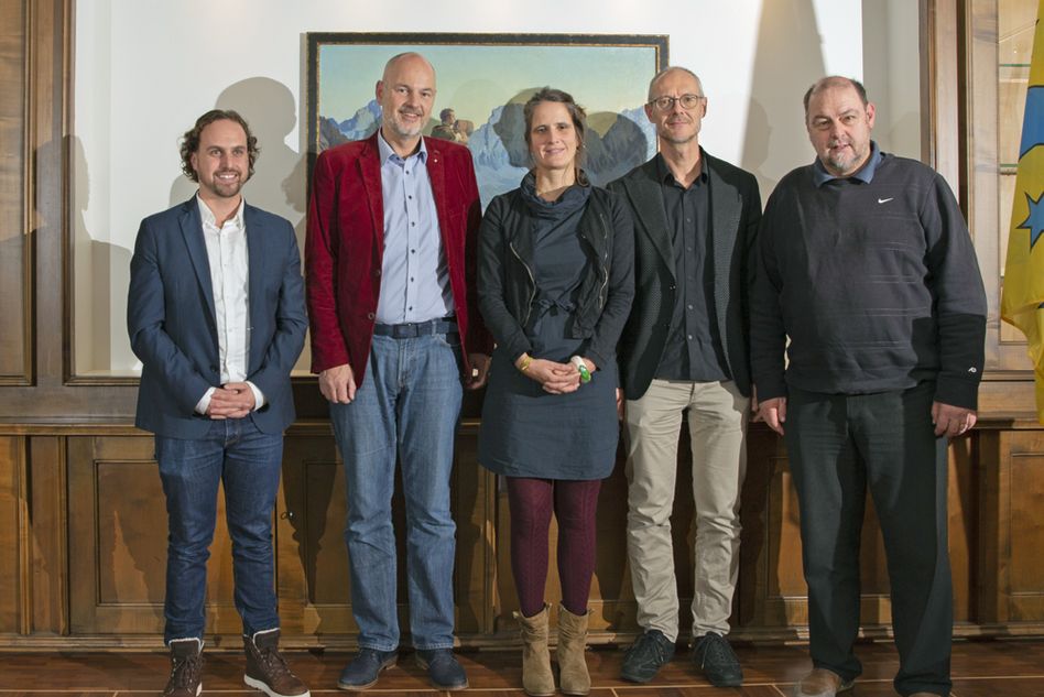 Arbeitsausschuss vlnr: Fridolin Hösli, Manuel Rickenbach, Jasmin Schläpfer, Hannes Hochuli, Kaspar Marti (Bild: zvg)