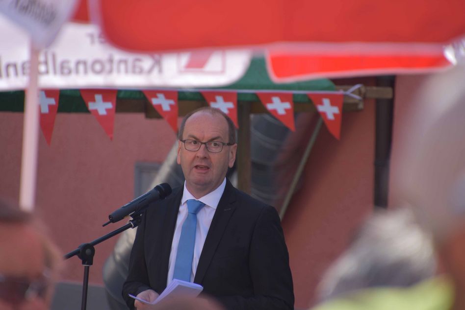 Regierungsrat Kaspar Becker bei seiner eindrücklichen Rede am Nationalfeiertag