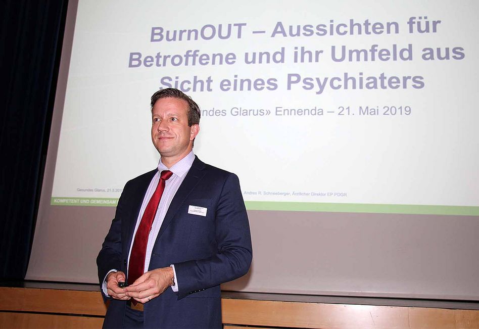 Spannend waren die Ausführungen von PD Dr. med. Andres Ricardo Schneeberger, Ärztlicher Direktor Erwachsenenpsychiatrie der Psychiatrischen Dienste Graubünden, zum Thema Burn-Out.
