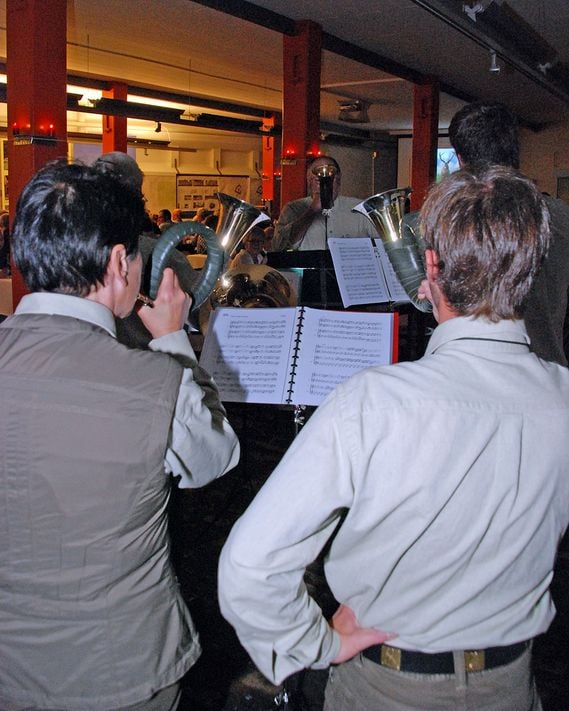 Die Jagdhornbläsergruppe „Edelwyss“ sorgten für den musikalischen Background