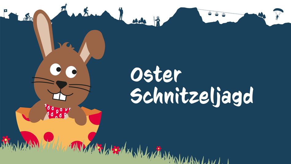 Der Osterhase mit dem Glarnertüechli leitet den Weg durch die Tourismus-Webseiten zum Lö-sungswort. (zvg)