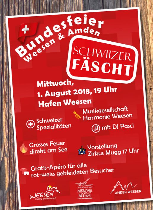 1. August in Weesen: «Schwiizer Fäscht»!