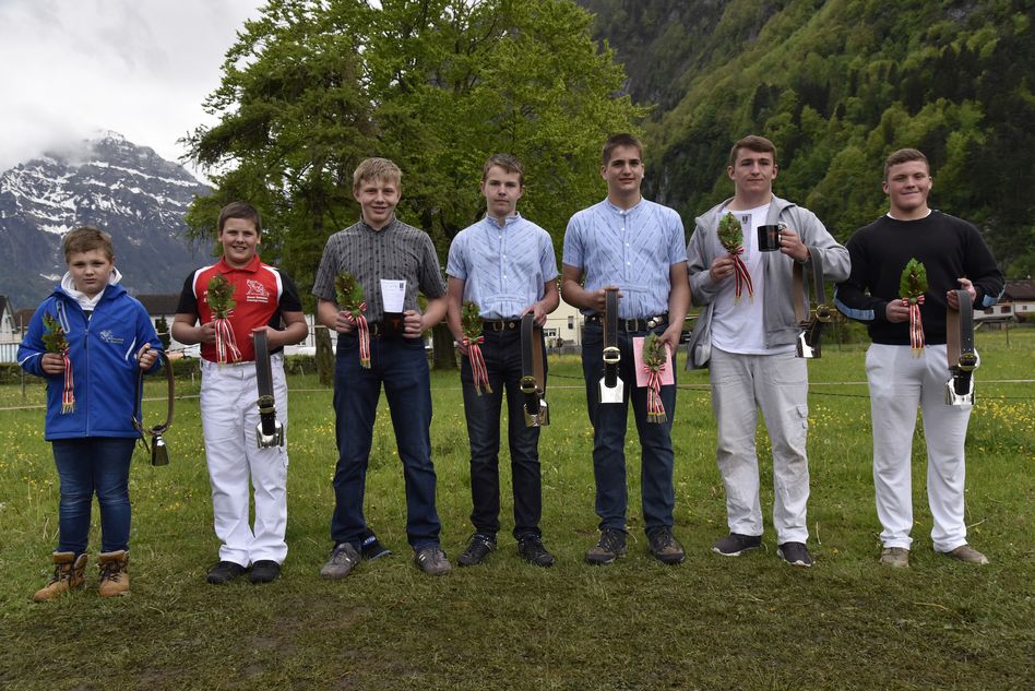Die Sieger (von links): Patrik Kälin, Sales Tschudi, Joel Schnyder, Adrian Bohl, Simon Fäh, Tobias Lacher und Benjamin Züger.