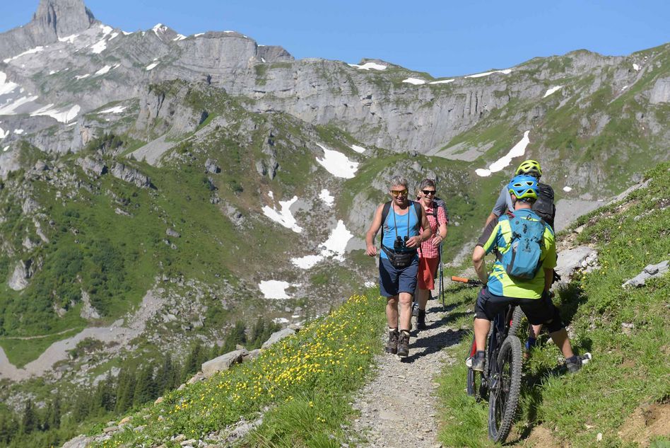 Ein Anliegen der IG Bike Glarnerland: Mit etwas Rücksicht und Toleranz können zum Wandern und Biken dieselben Trails genutzt werden. (Bilder Maya Rhyner)