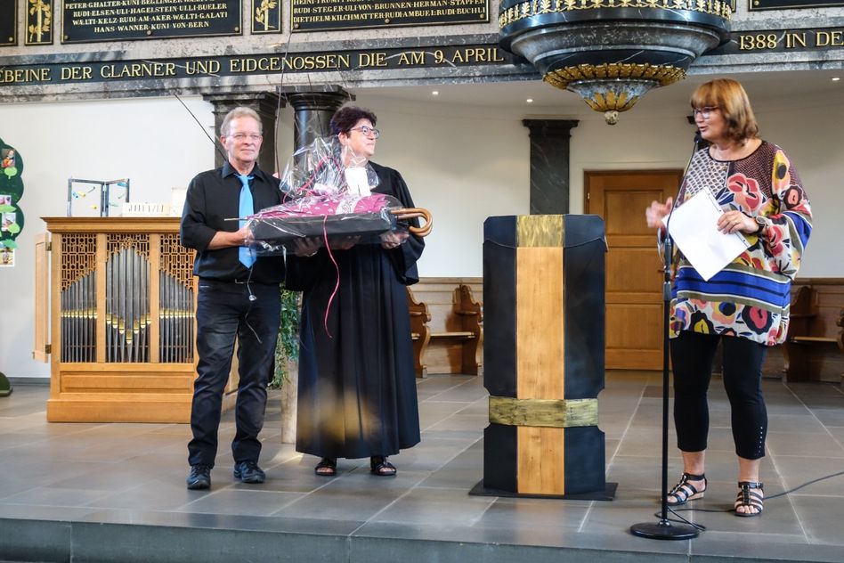 von links nach rechts: Johann Beck, Pfarrerin Christina Brüll-Beck und Nicole Kubli. (Bilder: Irene Spälti zvg)