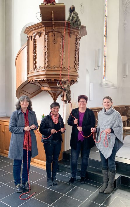 Foto von links nach rechts: Elisabeth Fischli, Ursi Zweifel, Pfrn. Christina Brüll und Daniela Müller vom «Kirche-unterwegs»-Team. (Bild: zvg)