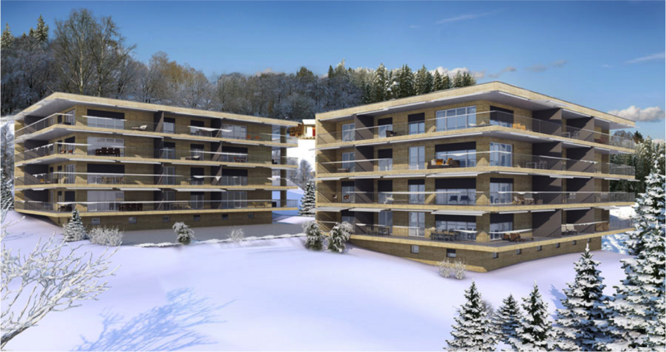 Das Projekt der Waldhaus Braunwald AG; 32 neue Wohnungen in Braunwald. Hans-Peter Keller präsentiert in der Tödihalle in Braunwald das Projekt mit 32 neuen Wohnungen.