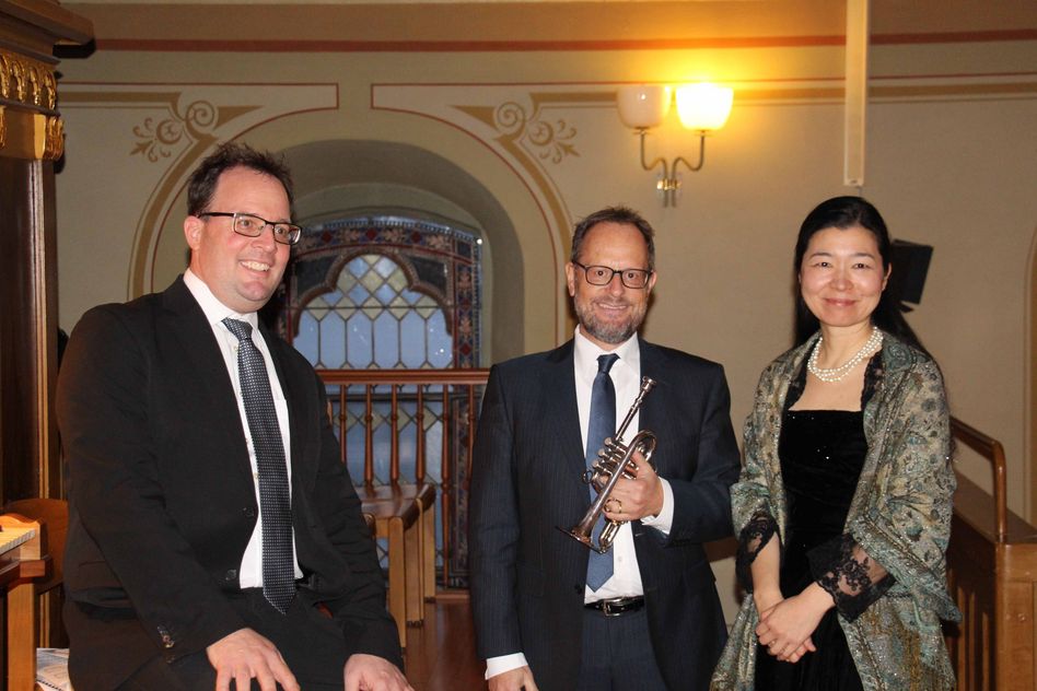 Das Neujahrskonzert in der EvangelischenKirche Mitlödi gestalteten (von links): Martin Zimmermann, Frits Damrow und Atsuko Murata (Bilder: p.meier)
