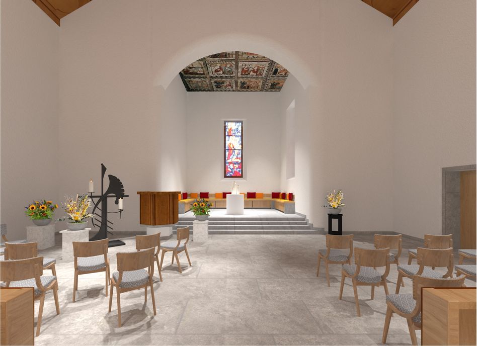 Reformierte Kirche in Schwanden (Visualisierung BroncoKunst GmbH)