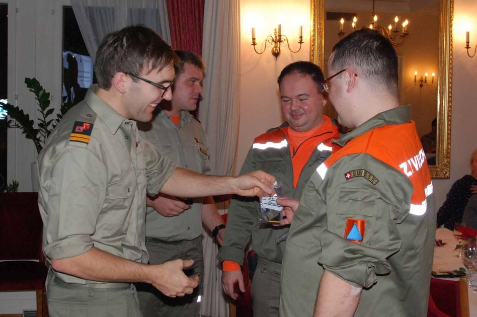Zivilschutz-Kommandant Oberstlt Marc Olivi bei den Beförderunge