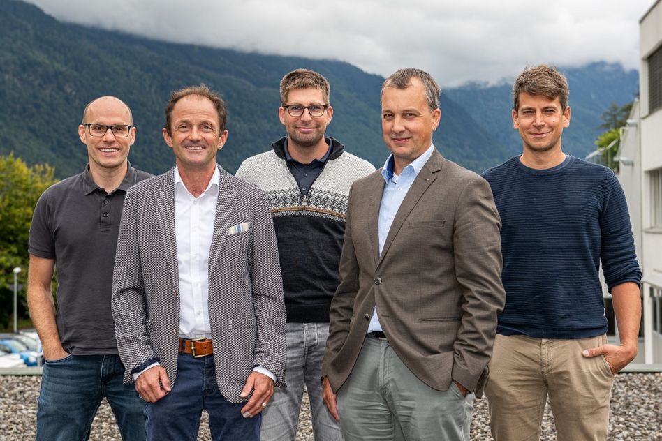 Neuer Verwaltungsrat der Sportbahnen Braunwald AG: Markus Küng, Richi Bolt (Präsident), André Huser, Martin Zopfi (Vizepräsident), Toni Gisler (von links nach rechts).
