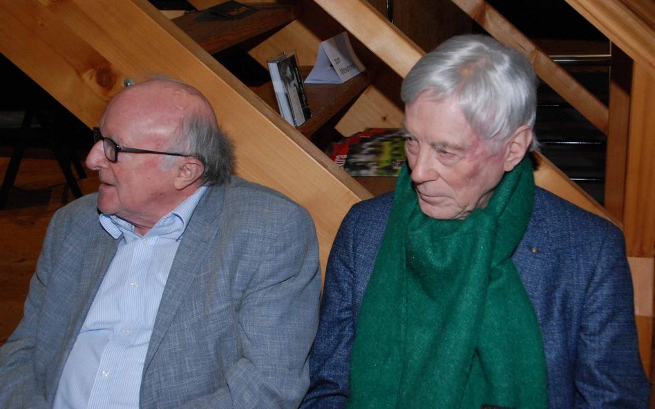 Die beiden Referenten Historiker Dr. Helmut Meyer (links) und Dr. Marc Steinfels, direkter Vorfahre der Scharfrichter-Dynastie Volmar