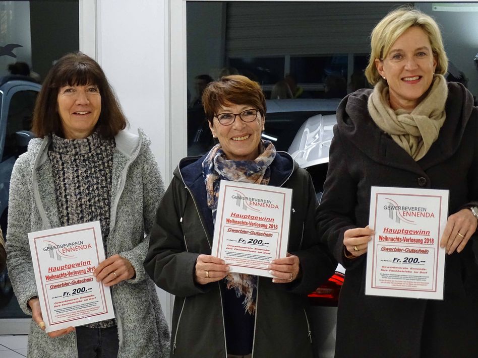 Die Gewinnerinnen der Hauptpreise (von Links): Doris Fischli, Ruth Feuz, Ursula Elmer