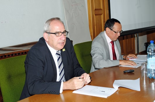 Gemeindepräsident Martin Laupper (links) und Jakob Albrecht