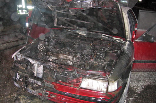 Fahrzeug infolge technischer Ursache in Brand. (Bild: zvg)